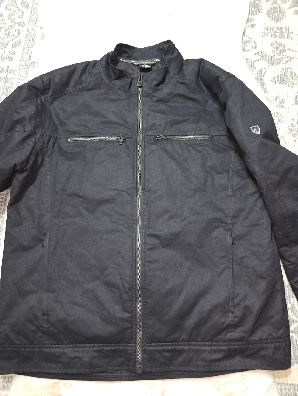 Kuhl Kaffe Racer Jacket Bomber Black Mens XL - Picture 6 of 10
